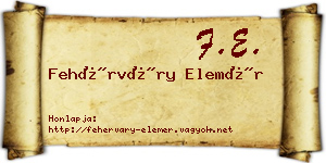 Fehérváry Elemér névjegykártya